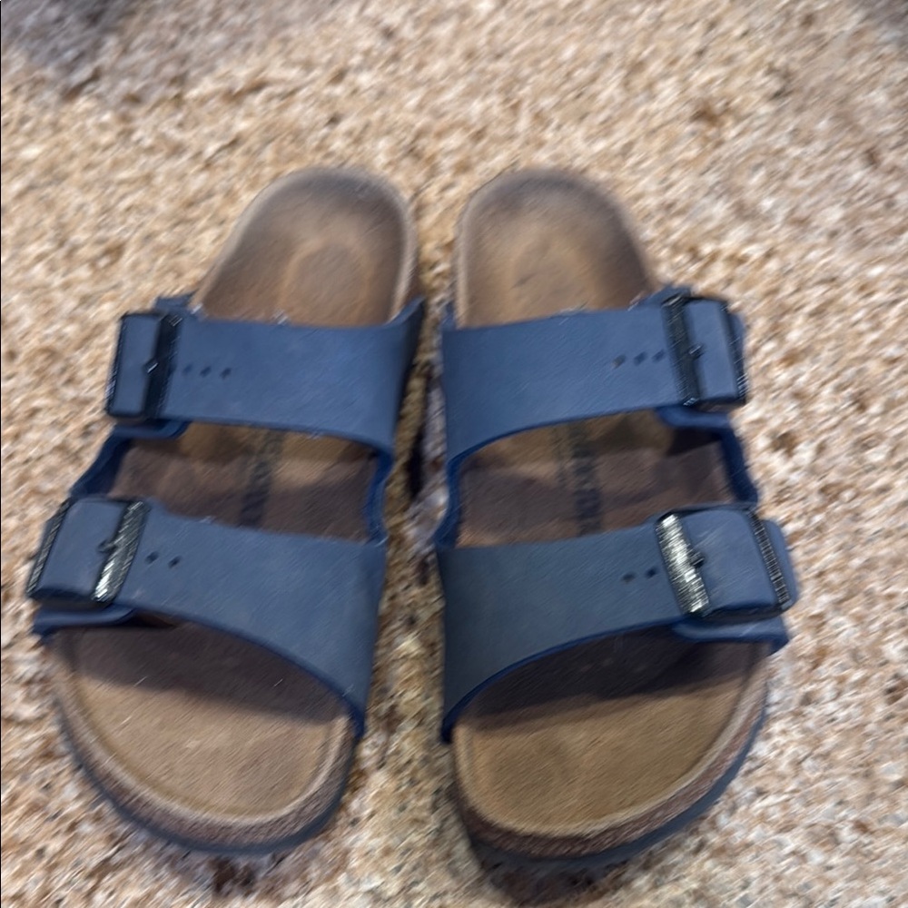 Navy Double Strap Sandals